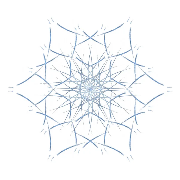 Сніжинки Новий Рік Збірка Лінійних Круглих Фігур Промені Сонця Сині — стокове фото