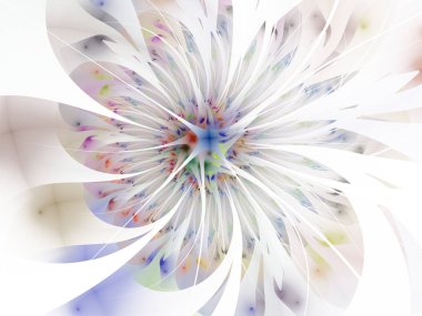 Logo, tasarım kavramları, web, baskı, poster için nazik ve yumuşak fraktal çiçek bilgisayar oluşturulan görüntü. Çiçek arka plan