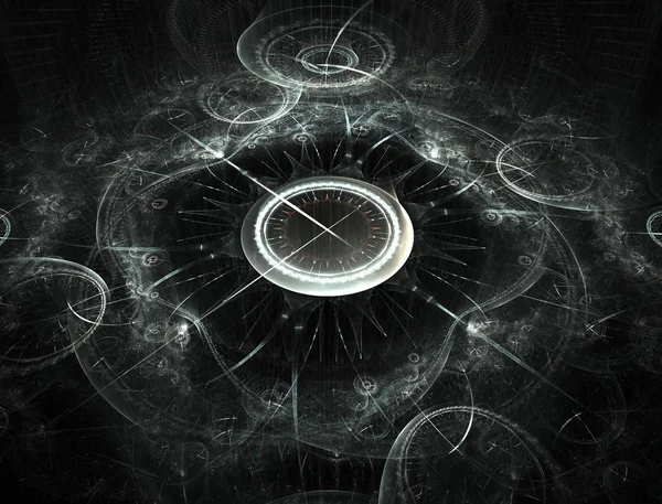 Time Machine Mechanisme Van Eternity Surrealistische Illustratie Fractal Tijdreeksen Samenstelling — Stockfoto