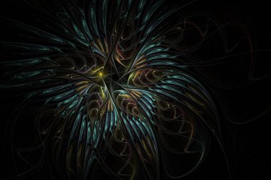 Güzel fraktal çiçek. Oluşturulan bilgisayar grafikleri. Çiçek fraktal arka plan sanat projeleri için