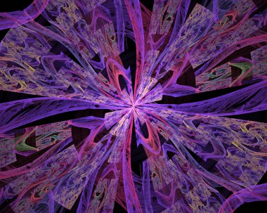 Menekşe tonları kaleidoscopical bileşiminde. Soyut kaleydoskop arka plan. Güzel çiçek dürbünü desen. Çok renkli mozaik doku. Benzersiz tasarım