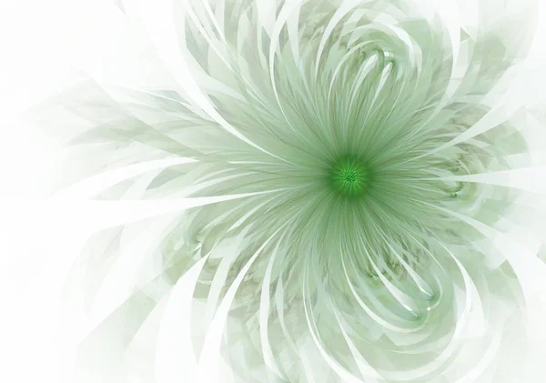 Green gentle and soft fractal flowers computer generated image for logo, design concepts, web, prints, posters. Flower background