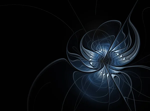 Beautiful Fractal Floral Art Black Background Computer Generated Graphics Abstract — Stock Photo, Image