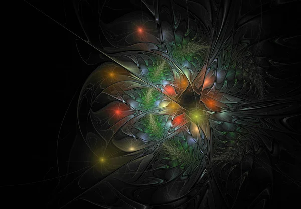 精致的花朵梦在柔和的色彩中以火焰分形为基础的抽象花卉成分 计算机生成的图形 艺术项目的花卉分形背景 — 图库照片