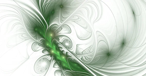 柔らかい緑の繊細な花の夢色の火炎のフラクタルに基づく抽象的な花の構成 生成したコンピュータ グラフィックス 抽象的な花フラクタル アート プロジェクトの背景 — ストック写真