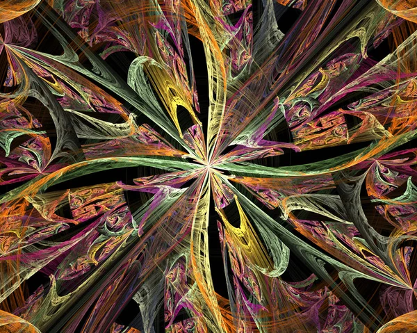 Die Kaleidoskopische Komposition Goldtönen Abstrakter Kaleidoskop Hintergrund Wunderschönes Kaleidoskopmuster Mehrfarbige — Stockfoto