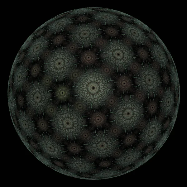 Projekt Tło Elementów Sferycznych Okrągłe Fraktal Temat Abstrakcji Projekt Graficzny — Zdjęcie stockowe