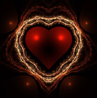 Sevgiliye arka plan. Sevgililer günü için kalp. Soyut Fraktal. Dekorasyon duvar kağıdı masaüstü, poster, kapak kitapçık, Sevgililer günü kartı için.