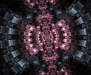 Uzayda, oluşturulan bilgisayar arka plan parlayan yıldız geçidi. Galaktik dantel Fraktal