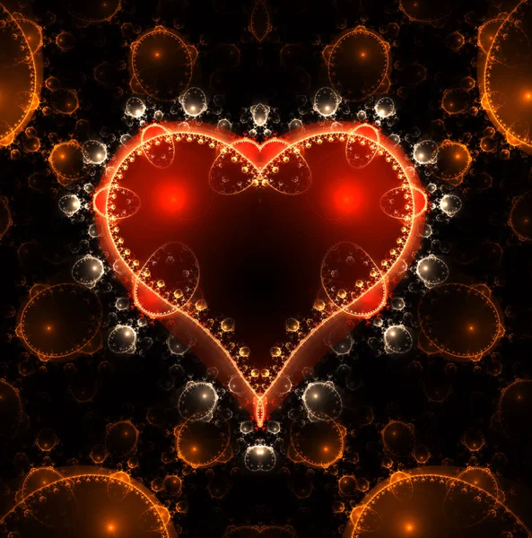 Yakıcı Kalp Atışları Sevgililer Günü Arka Plan Soyut Bir Bilgisayar — Stok fotoğraf