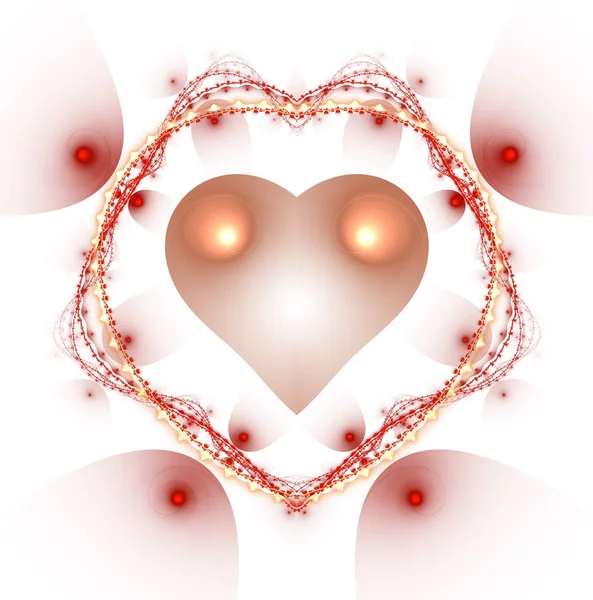Горящее Бьющееся Сердце День Святого Валентина Абстрактный Компьютер Создал Современный — стоковое фото