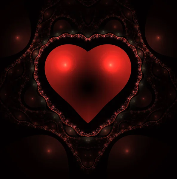 Burning Beating Heart Valentine Day Background Abstract Computer Generated Modern — Stock Photo, Image