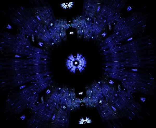 发光星门在空间 计算机产生的抽象背景 银河花边分形 — 图库照片