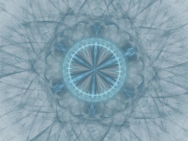 Benzersiz kaleydoskop tasarım. Soyut Fraktal mandala illüstrasyon kaleydoskopik desenli. Arka plan tasarımı için