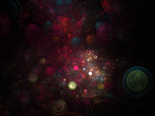 Абстрактная Фрактальная Структура Состоящая Светящихся Сфер Пузырьков Элегантность Фона Растровые — стоковое фото