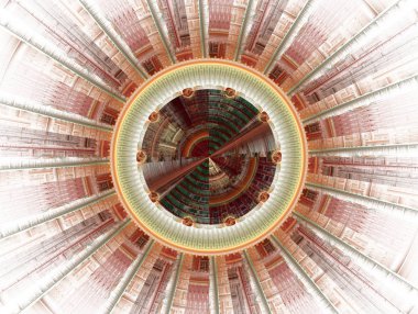 Fraktal radyasyon serisi. Radyal geometrik formlar ve soyut semboller matematik, bilim, modern teknoloji ve eğitim projeleri ile kullanmak için arka plan yapılmış