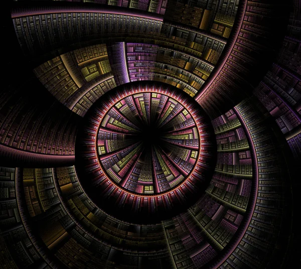 Mystérieux Tunnel Sci Avec Lumière Fin Illustration Interaction Des Symboles — Photo