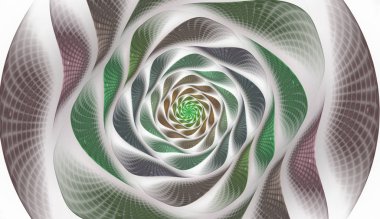 Soyut Fraktal ızgaralar ve spiraller, sarmal çiçek yaratıcı kapak tasarımı veya masaüstü duvar kağıdı için kullanılabilir. Poligonal tel çerçeve Infinity sarmal modeli. Bilgisayar tarafından oluşturulan görüntü teknolojisi tarzı tasarım futuristik bir çiçek anımsatan