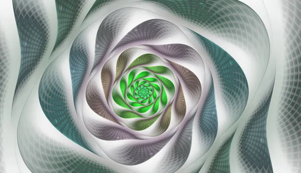 Soyut Fraktal ızgaralar ve spiraller, sarmal çiçek yaratıcı kapak tasarımı veya masaüstü duvar kağıdı için kullanılabilir. Poligonal tel çerçeve Infinity sarmal modeli. Bilgisayar tarafından oluşturulan görüntü teknolojisi tarzı tasarım futuristik bir çiçek anımsatan