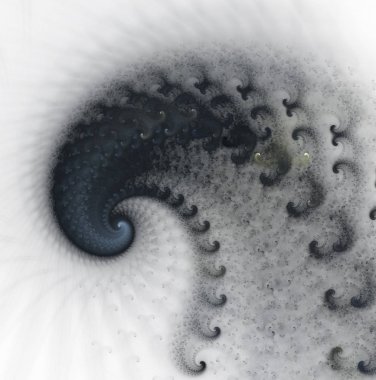 Gri el salla. Sarmal dijital sanat. Soyut bir bilgisayar modern spiral fraktal öğesi oluşturulur. Yaratıcı sanat tasarlamak için şablon. Soyut form ve renk.