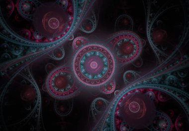 Soyut steampunk tasarım, mekanik tasarım, dişli motor. Modern fraktal mekanik ve steampunk arka plan