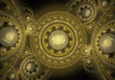 Soyut steampunk tasarım, mekanik tasarım, dişli motor. Modern fraktal mekanik ve steampunk arka plan