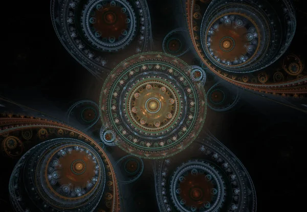 Abstract steampunk design, mechanical design, cogwheel engine. Modern fractal mechanical and steampunk background