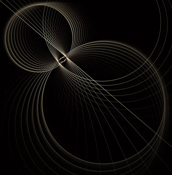 Lignes Courbes Éclairées Particules Brillantes Trame Métallique Illustration Futuriste Technologie — Photo