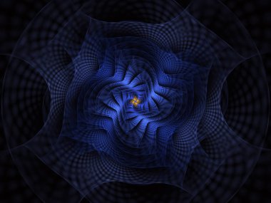 Soyut Fraktal ızgaralar ve spiraller, sarmal çiçek yaratıcı kapak tasarımı veya masaüstü duvar kağıdı için kullanılabilir. Çerçeve Infinity sarmal modeli girdap. Bilgisayar tarafından oluşturulan görüntü teknolojisi tarzı tasarım futuristik bir çiçek anımsatan