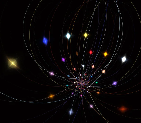 Spirály Kruhy Nekonečné Kontinuální Linie Teorie Strun Fyzikální Procesy Kvantové — Stock fotografie