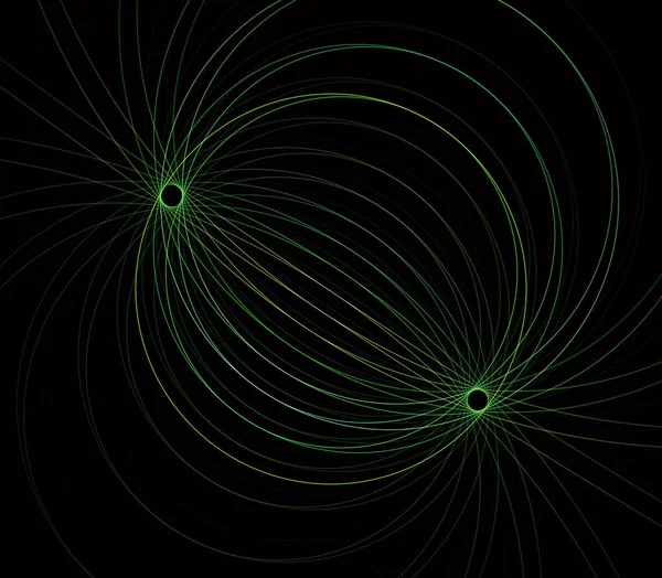 Espirais Círculos Linha Interminável Contínua Teoria Das Cordas Processos Físicos — Fotografia de Stock