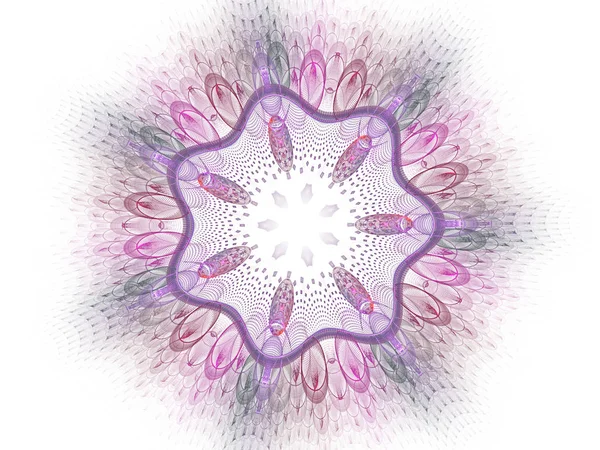 Geschichteter Blumenstern Gewebte Textur Fraktales Abstraktes Hintergrundelement Helle Farbige Schichten — Stockfoto
