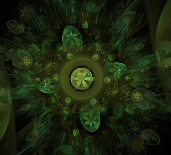글로우 프랙탈 배경입니다 반투명 텍스처 꽃입니다 컴퓨터 프랙탈 추상적인 — 스톡 사진