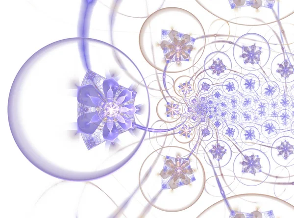 抽象的计算机生成在黑暗背景下的现代分形设计 抽象形颜色纹理 数字艺术 抽象的形式与色彩 抽象形元素模式为您的设计的 花卉的宇宙 在泡沫中的花朵 — 图库照片