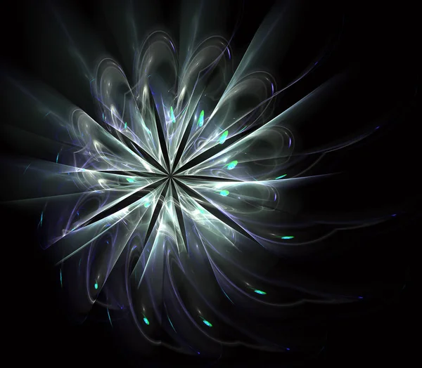 Flor Brilhante Arte Digital Espiral Computador Abstrato Gerou Elemento Fractal — Fotografia de Stock