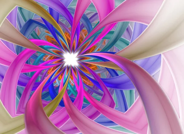 Espiral Petal Fireworks Imagen Generada Por Ordenador Fractal Abstracto Hermosa — Foto de Stock