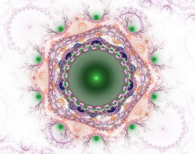 Fraktal takılar - soyut bilgisayar görüntü oluşturulur. Soyut gerçeküstü sihirli makine. Mistik ve ezoterik Temalar dijital sanat arka plan için dekoratif grafik elemanı: zarif boncuk.