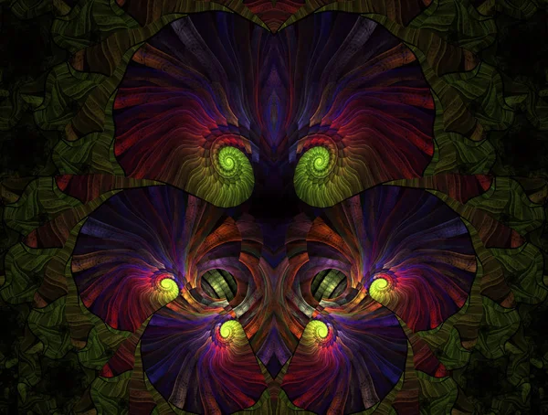 Bunte Florale Glasmalerei Kaleidoskopischen Eindruck Design Schöne Getönte Mosaik Muster — Stockfoto