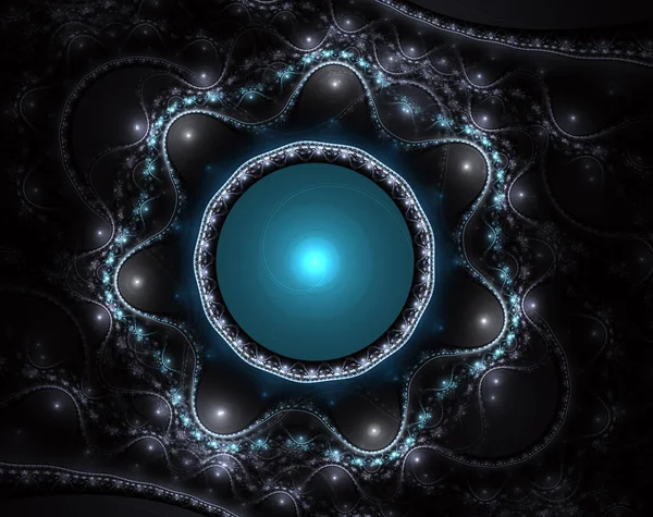 Fractal jewelry - abstract computer generated image. Abstract surreal magic machine. Decorative graphic element for backgrounds of mystical and esoteric themes Digital art: graceful beads.