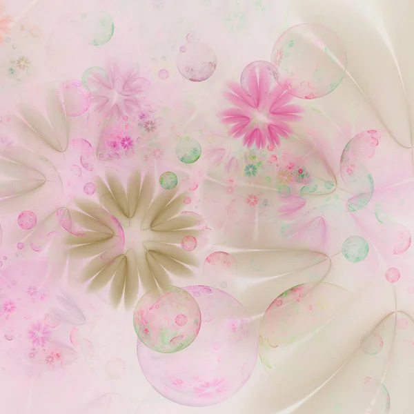 Напівпрозорі Які Ніжні Квіти Пастельна Бульбашка Текстури Квітковий Абстрактний Візерунок — стокове фото