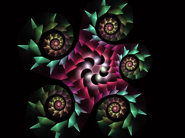 Πολύχρωμα Φλοράλ Βιτρώ Εντύπωση Καλειδοσκοπικό Σχέδιο Όμορφο Γυμνασμένο Μωσαϊκό Μοτίβο — Φωτογραφία Αρχείου