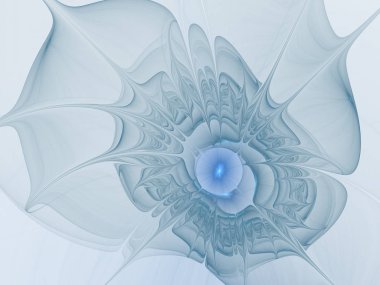 Bahar çiçekleri beyaz bir arka plan üzerinde ışınları ile benzeyen güzel Soyut Fraktal çiçek,