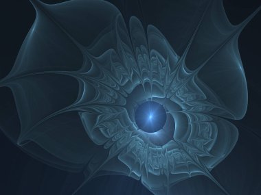 Bahar çiçekleri beyaz bir arka plan üzerinde ışınları ile benzeyen güzel Soyut Fraktal çiçek,