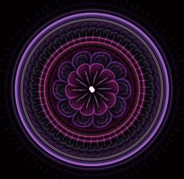 Fraktal mandala arka plan üzerinde. Deli Soyut Fraktal şekiller kaleidoscopical desenli