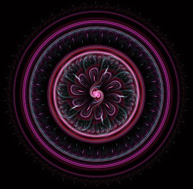 Fraktal mandala arka plan üzerinde. Deli Soyut Fraktal şekiller kaleidoscopical desenli