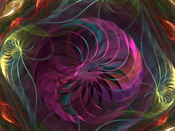 Estrutura Espiral Fractal Abstrata Composta Por Esferas Luminosas Bolhas Redemoinhos — Fotografia de Stock