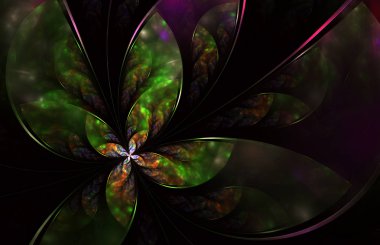 Olağanüstü güzel çok renkli vitray kelebek. Soyut Fraktal simetrik şekiller, yaratıcı grafik, davetiyeler, defter kapakları, telefon durumda, kartpostallar, kartlar dijital logaritma