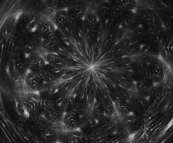 Composición Fractal Abstracta Estrella Mágica Explosión Con Partículas Ilustración Movimiento — Foto de Stock
