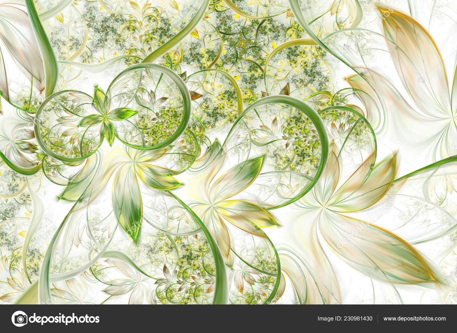 Abstract Computer Generated Plant Fractal Design Digital Artwork