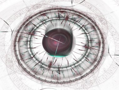 3D dijital fraktal tasarım dikkat et. Vintage zaman saati serisi. Geçmiş, gelecek, zaman yolculuğu ve modern bilim konusunda bir metafor olarak zaman ve fraktal geometri sembollerin tasarımı oluşur